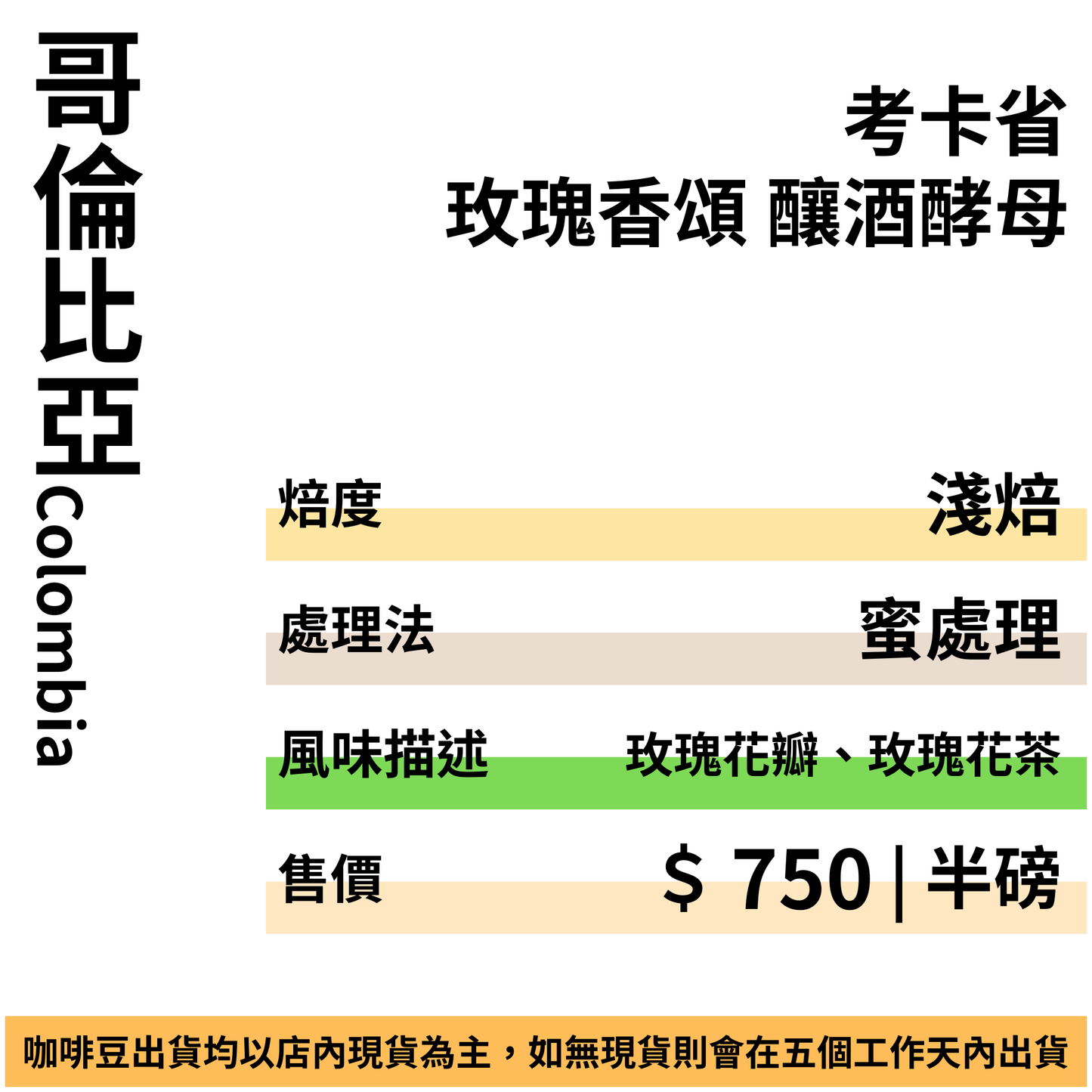 哥倫比亞 考卡省 玫瑰香頌 釀酒酵母 蜜處理